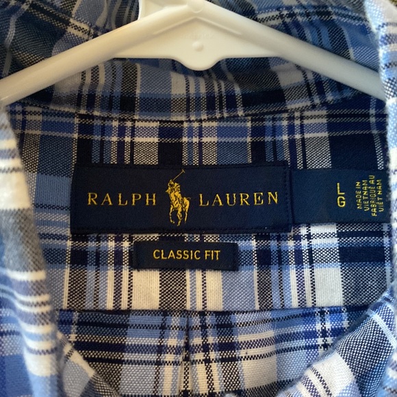 Mens Classic Fit Ralph Lauren Blue Plaid Button Up - Size L. NWOT - Picture 4 of 5